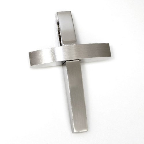 Edelstahlanhänger - Kreuz mit abgerundeten Balken