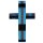 Edelstahlanh&auml;nger - Kreuz - schwarz und blau