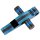 Edelstahlanhänger - Kreuz - schwarz und blau